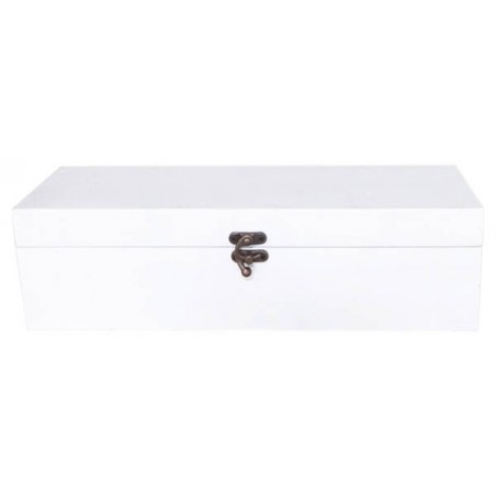 CASSETTA LEGNO BIANCA ANTICATA 1 BOTTIGLIA 36x10,5x10,5 CASL2503