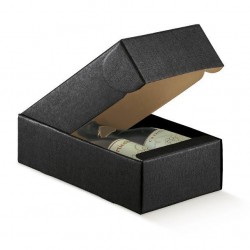 CANTINETTA 2 BOTTIGLIE 34x18,5x9cm SETA NERO