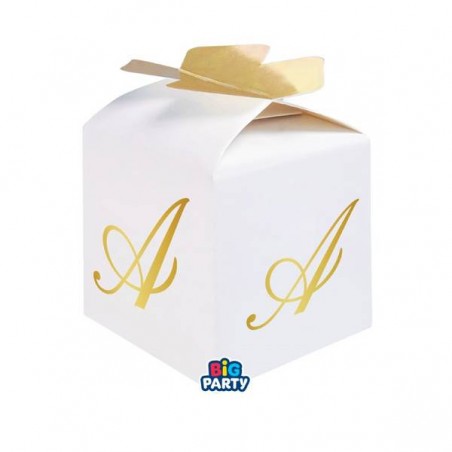 SCATOLINA CUBETTO PORTACONFETTI 5x7x5cm LETTERA A 10pz