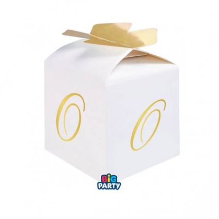 SCATOLINA CUBETTO PORTACONFETTI 5x7x5cm LETTERA O 10pz