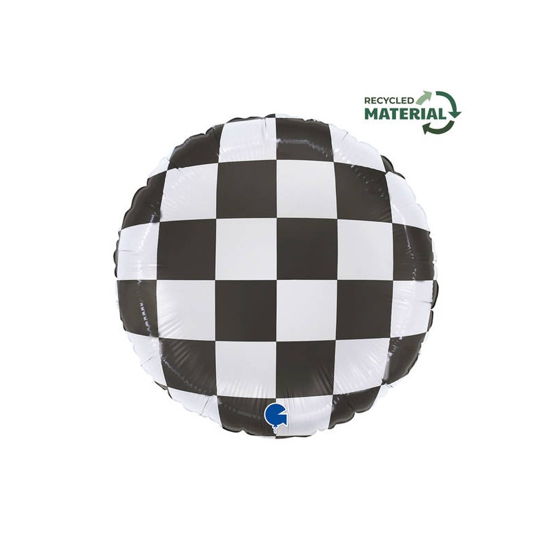 PALLONE MYLAR 18 46cm CHECKERBOARD