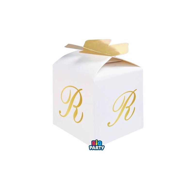SCATOLINA CUBETTO PORTACONFETTI 5x7x5cm LETTERA R 10pz