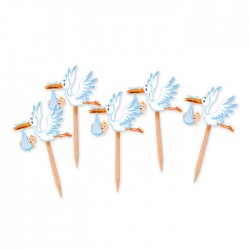 PICKS SAGOMATI CICOGNA CELESTE 25pz