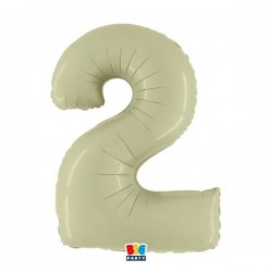 PALLONE NUMERO 2 MYLAR 102cm 40 VERDE OLIVA