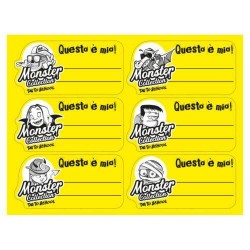 BUSTA ETICHETTE TAG TO SCHOOL 70x37mm GIALLO FLUO 36pz