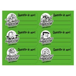 BUSTA ETICHETTE TAG TO SCHOOL 70x37mm VERDE FLUO 36pz