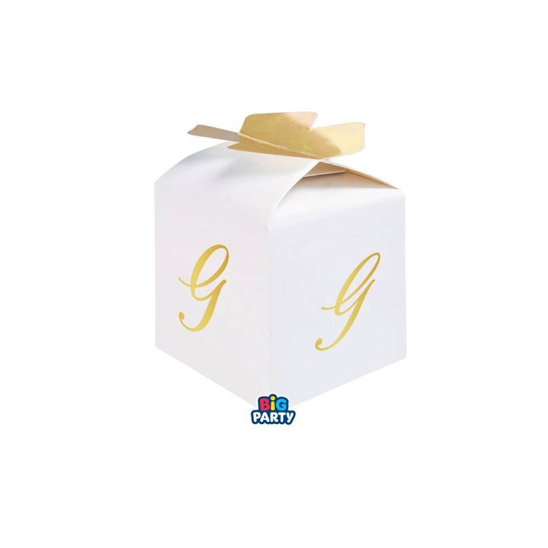 SCATOLINA CUBETTO PORTACONFETTI 5x7x5cm LETTERA G 10pz
