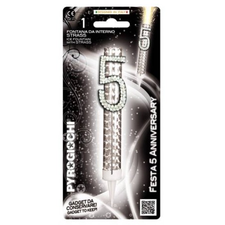 CANDELOTTO TORTA N°5 GLITTER ANNIVERSARY