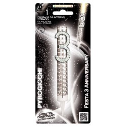 CANDELOTTO TORTA N°6 GLITTER ANNIVERSARY