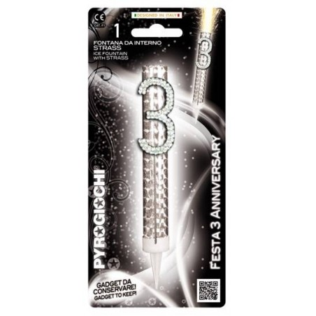 CANDELOTTO TORTA N°6 GLITTER ANNIVERSARY