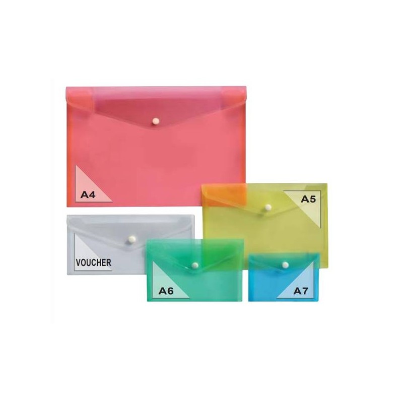 BUSTE C/BOTTONE PPL A4 33x23,8cm 12pz TRASPCOLOR ARDA