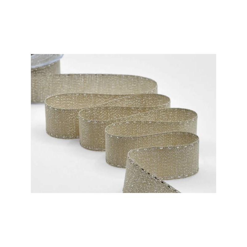 NASTRO RUSTICO LAME' C/IMPUNTURA mm36x20mt BEIGE