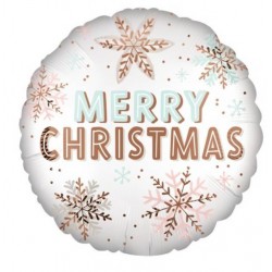 PALLONE MYLAR 17" 43cm SATIN MERRY CHRISTMAS WINTER...