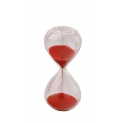 CLESSIDRA VETRO SABBIA ROSSA 10cm