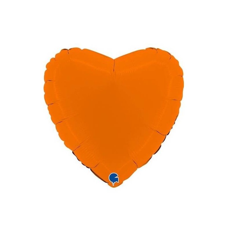 PALLONE MYLAR 18 46cm CUORE MAT ARANCIONE