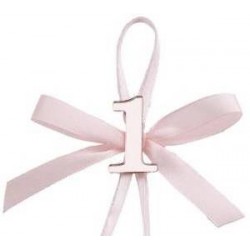 APPLICAZIONE 1° COMPLEANNO PLEXY GIRL CON FIOCCO 12pz