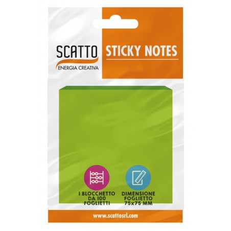 POST-IT MEMOTAK 75x75mm 100fg COL. FLUO ASS.TI