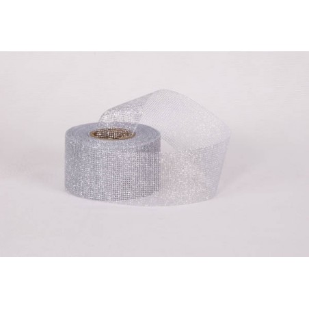 RETINA GLITTERATA mm50x20mt COL.101 ARGENTO
