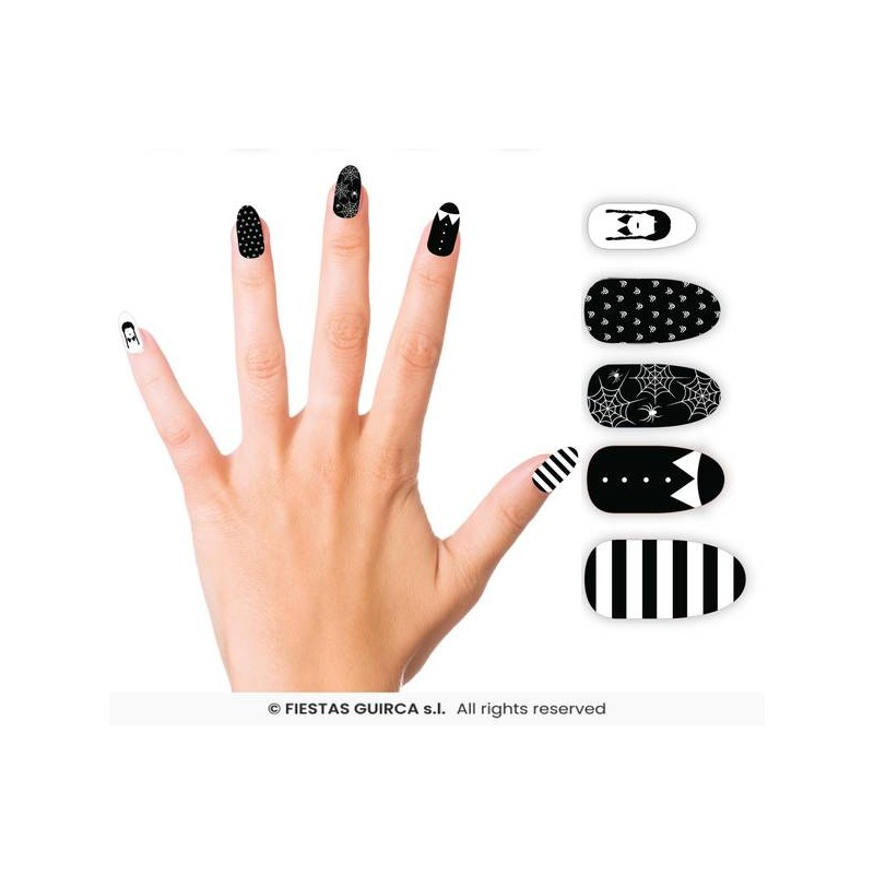 UNGHIE FINTE RAGAZZA GOTICA CON COLLA 12pz