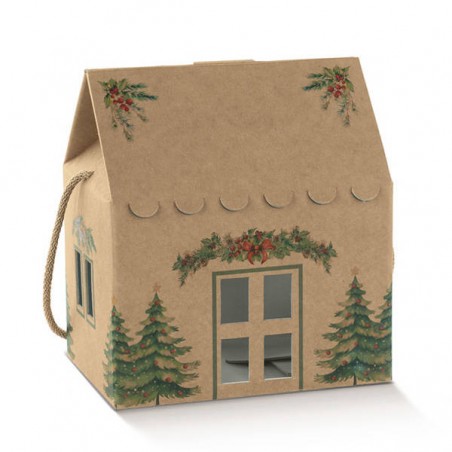 CASETTA AVANA C/CORDINI 20x14x14cm PINI VERDI