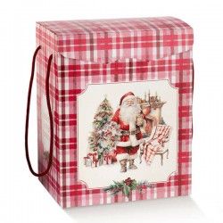 SCATOLA SEGRETO C/CORDINI 28x20x35cm SANTA'S HOME