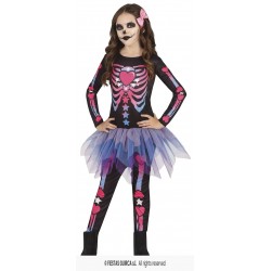 COSTUME BIMBA SCHELETRO PINK 10-12 anni