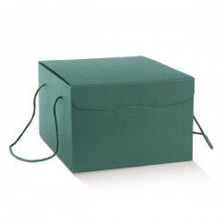 SCATOLA SEGRETO C/CORDINI 24,5x24,5x18cm FIBRA VERDE