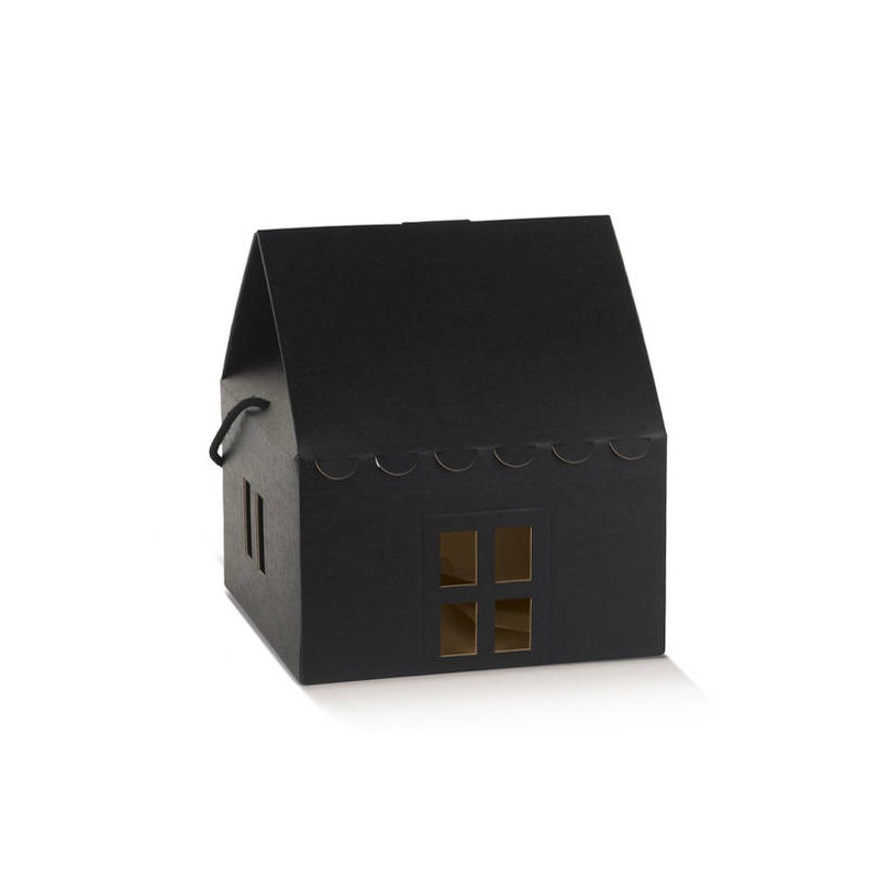 CASETTA C/CORDINI 24,5x24,5x15cm SETA NERO