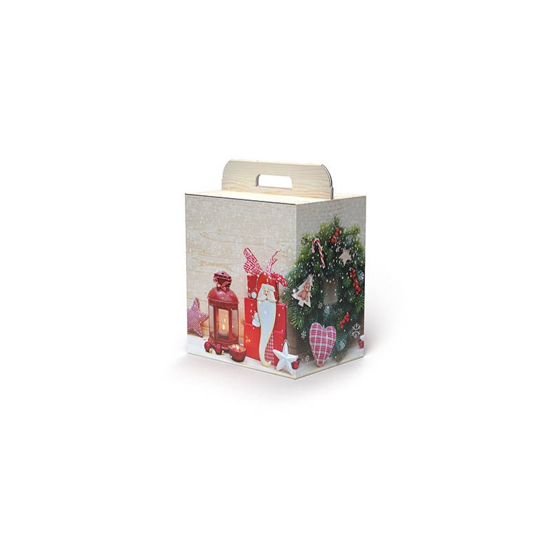 SCATOLA REGALO C/MANIGLIA LINEA 100 30,5x23x34cm COZY CHRISTMAS