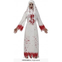 COSTUME DONNA SUORA INSANGUINATA TG.M 38-40