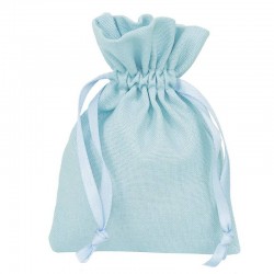 SACCHETTO COTONE 9X12cm LIGHT BLUE 10pz