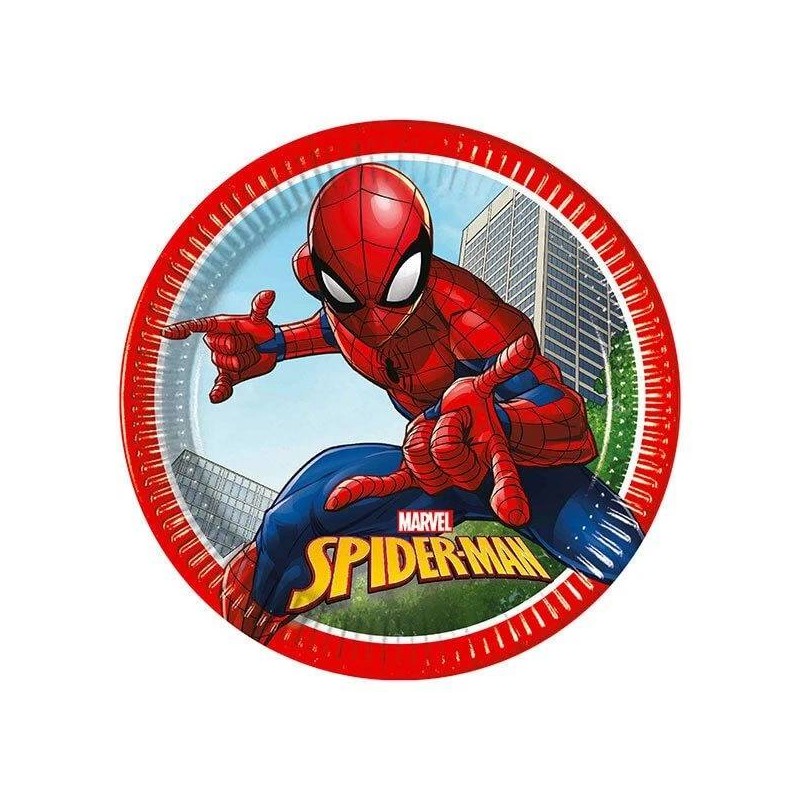 PIATTI PIANI 23cm SPIDERMAN CRIME FIGHTER 8pz