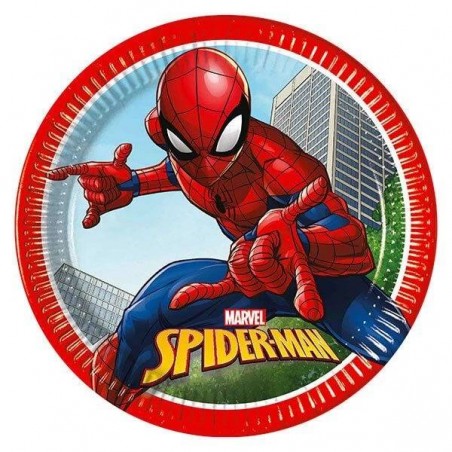 PIATTI PIANI 23cm SPIDERMAN CRIME FIGHTER 8pz