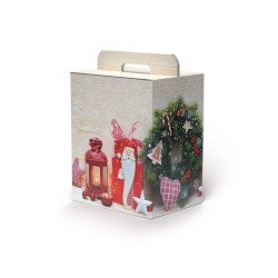 SCATOLA REGALO C/MANIGLIA LINEA 90 28x20,5x34cm COZY CHRISTMAS