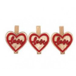 MOLLETTINE CUORE LOVE LEGNO 4,5x4cm 9pz
