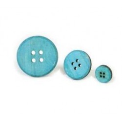 APPLICAZIONE BOTTONI LEGNO 3-5-7cm CELESTE 30pz