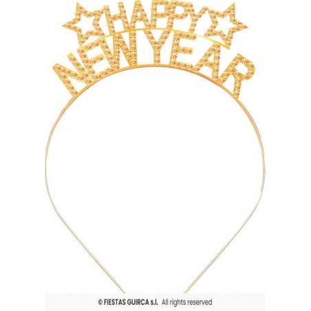 CERCHIETTO METALLO ORO HAPPY NEW YEAR