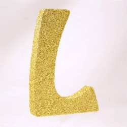 LETTERA POLISTIROLO GLITTER ORO mm120x90 L