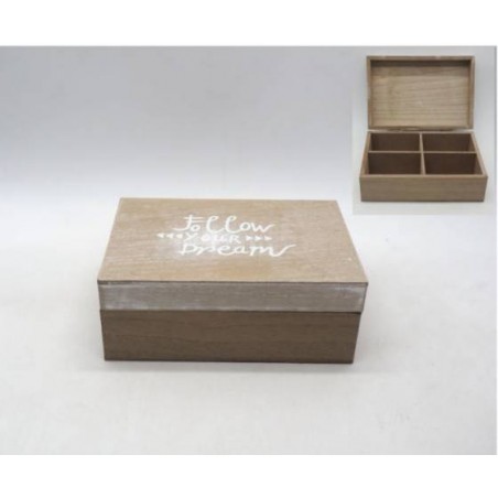 SCATOLA DA Tè IN LEGNO 18x12x7cm