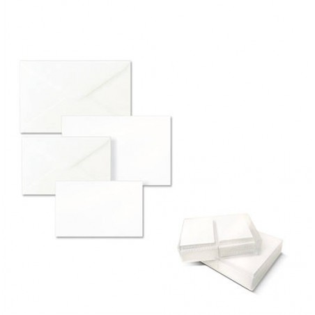BIGLIETTI + BUSTA 9x14cm BRISTOL BIANCO 100pz