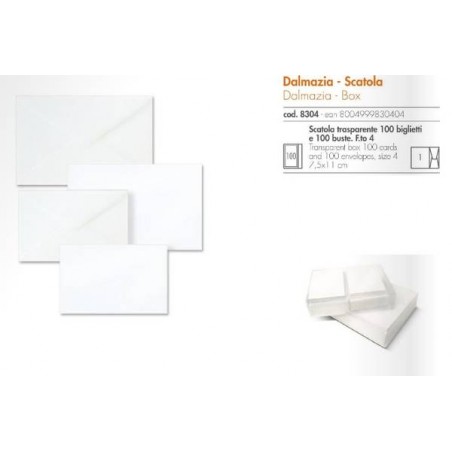 BIGLIETTI + BUSTA 7,5x11cm BRISTOL BIANCO 100pz