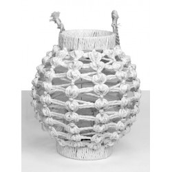 LANTERNA IN CORDA BIANCO 24x24x27cm