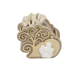 SACCHETTO TESSUTO LEGNO ALBERO DELLA VITA CRESIMA 6pz