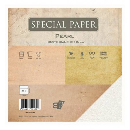 BUSTE 17x17 PEARL BIANCO gr.110 25pz