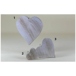 CUORE LEGNO CON SUPPORTO 14x12cm