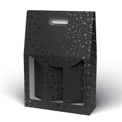 SCATOLA 3 BOTTIGLIE C/MAN. E FIN. 27x9x38cm SPOT NERO
