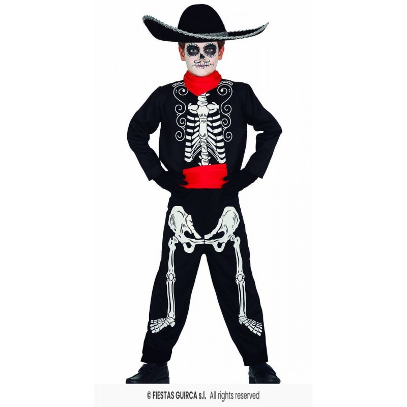 COSTUME BABMBINO SCHELETRO MARIACHI 3-4 anni
