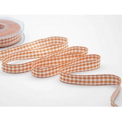 NASTRO TESSUTO DUMBO QUADRI mm15x20mt COL.41 ARANCIO/BIANCO
