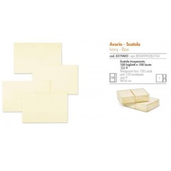 BIGLIETTI + BUSTA 9x14cm BRISTOL AVORIO 100pz
