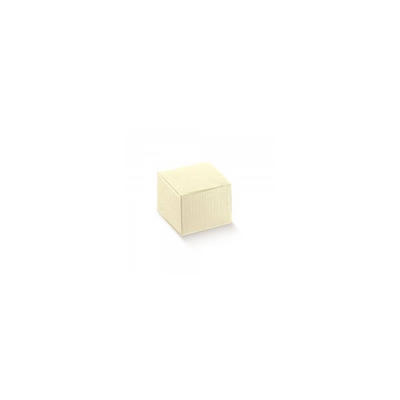SCATOLA PIEGHEVOLE SETA AVORIO 6x6x6cm 10pz